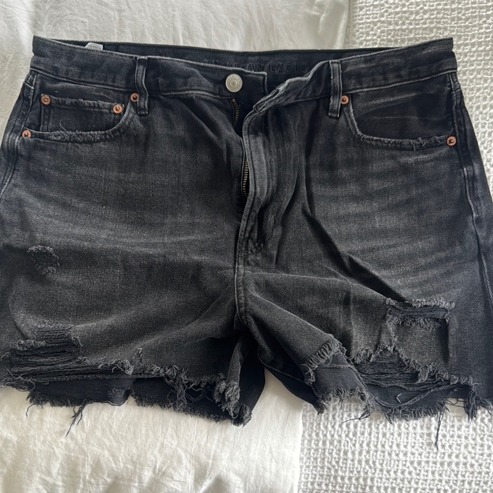 American Eagle Outfitters Black Distressed Jean Shorts